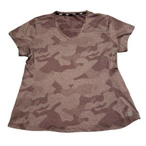 Tapout Camo Athletic V-Neck T-Shirt Tee Purple Women's XL Workout Breathable MMA